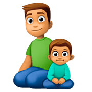 Emoji 👨🏽‍👦🏽 Famiglia - Uomo, Bambino: Carnagione Olivastra su Facebook 4.0.