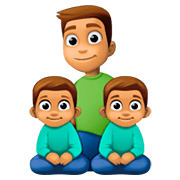 👨🏽‍👦🏽‍👦🏽 Emoji Familia - Hombre, Niño, Niño: Tono De Piel Medio en Facebook 4.0.