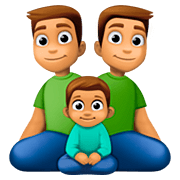 Emoji 👨🏽‍👨🏽‍👦🏽 Famiglia - Uomo, Uomo, Bambino: Carnagione Olivastra su Facebook 4.0.