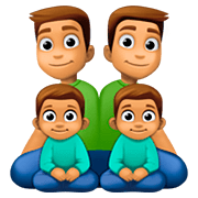 Emoji 👨🏽‍👨🏽‍👦🏽‍👦🏽 Famiglia - Uomo, Uomo, Bambino, Bambino: Carnagione Olivastra su Facebook 4.0.