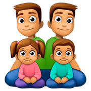 👨🏽‍👨🏽‍👧🏽‍👦🏽 Emoji Familia - Hombre, Hombre, Niña, Niño: Tono De Piel Medio en Facebook 4.0.
