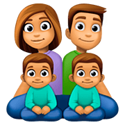 👨🏽‍👩🏽‍👦🏽‍👦🏽 Emoji Familia - Hombre, Mujer, Niño, Niño: Tono De Piel Medio en Facebook 4.0.