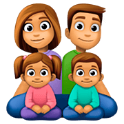 Emoji 👨🏽‍👩🏽‍👧🏽‍👦🏽 Famiglia - Uomo, Donna, Bambina, Bambino: Carnagione Olivastra su Facebook 4.0.