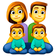👨‍👩‍👦‍👦 Emoji Familia: Hombre, Mujer, Niño, Niño en Facebook 4.0.