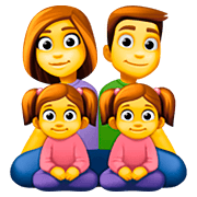 👨‍👩‍👧‍👧 Emoji Familie: Mann, Frau, Mädchen und Mädchen Facebook 4.0.