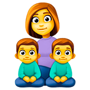 Emoji 👩‍👦‍👦 Famiglia: Donna, Bambino E Bambino su Facebook 4.0.