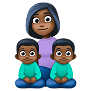 👩🏿‍👦🏿‍👦🏿 Emoji Familia - Mujer, Niño, Niño: Tono De Piel Oscuro en Facebook 4.0.