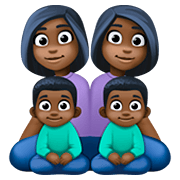 Emoji 👩🏿‍👩🏿‍👦🏿‍👦🏿 Famiglia - Donna, Uomo, Bambino, Bambino: Carnagione Scura su Facebook 4.0.
