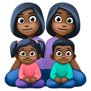 Emoji 👩🏿‍👩🏿‍👧🏿‍👦🏿 Famiglia - Donna, Uomo, Bambina, Bambino: Carnagione Scura su Facebook 4.0.