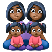👩🏿‍👩🏿‍👧🏿‍👧🏿 Emoji Família - Mulher, Homem, Menina, Menina: Pele Escura na Facebook 4.0.