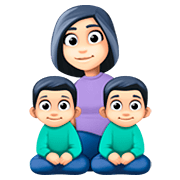👩🏻‍👦🏻‍👦🏻 Emoji Familie - Frau, Junge, Junge: helle Hautfarbe Facebook 4.0.