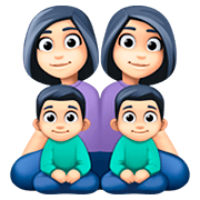 👩🏻‍👩🏻‍👦🏻‍👦🏻 Emoji Familia - Mujer, Mujer, Niño, Niño: Tono De Piel Claro en Facebook 4.0.