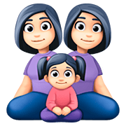 👩🏻‍👩🏻‍👧🏻 Emoji Família - Mulher, Mulher, Menina: Pele Clara na Facebook 4.0.