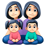 Emoji 👩🏻‍👩🏻‍👧🏻‍👦🏻 Famiglia - Donna, Donna, Bambina, Bambino: Carnagione Chiara su Facebook 4.0.