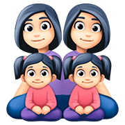 👩🏻‍👩🏻‍👧🏻‍👧🏻 Emoji Familia - Mujer, Mujer, Niña, Niña: Tono De Piel Claro en Facebook 4.0.