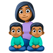 👩🏾‍👦🏾‍👦🏾 Emoji Familie - Frau, Junge, Junge: mitteldunkle Hautfarbe Facebook 4.0.