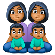 👩🏾‍👩🏾‍👦🏾‍👦🏾 Emoji Familia - Mujer, Mujer, Niño, Niño: Tono De Piel Oscuro Medio en Facebook 4.0.
