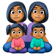 👩🏾‍👩🏾‍👧🏾‍👦🏾 Emoji Familia - Mujer, Mujer, Niña, Niño: Tono De Piel Oscuro Medio en Facebook 4.0.