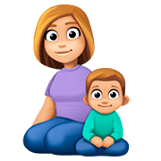 Emoji 👩🏼‍👦🏼 Famiglia - Donna, Bambino: Carnagione Abbastanza Chiara su Facebook 4.0.