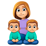 👩🏼‍👦🏼‍👦🏼 Emoji Familie - Frau, Junge, Junge: mittelhelle Hautfarbe Facebook 4.0.