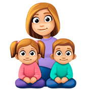 Emoji 👩🏼‍👧🏼‍👦🏼 Famiglia - Donna, Bambina, Bambino: Carnagione Abbastanza Chiara su Facebook 4.0.