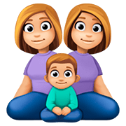 Emoji 👩🏼‍👩🏼‍👦🏼 Famiglia - Donna, Donna, Bambino: Carnagione Abbastanza Chiara su Facebook 4.0.