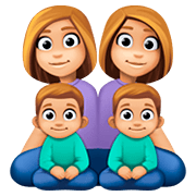 👩🏼‍👩🏼‍👦🏼‍👦🏼 Emoji Familie - Frau, Frau, Junge, Junge: mittelhelle Hautfarbe Facebook 4.0.