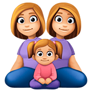 Emoji 👩🏼‍👩🏼‍👧🏼 Famiglia - Donna, Donna, Bambina: Carnagione Abbastanza Chiara su Facebook 4.0.