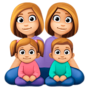 👩🏼‍👩🏼‍👧🏼‍👦🏼 Emoji Familie - Frau, Frau, Mädchen, Junge: mittelhelle Hautfarbe Facebook 4.0.