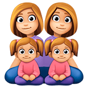 👩🏼‍👩🏼‍👧🏼‍👧🏼 Emoji Familia - Mujer, Mujer, Niña, Niña: Tono De Piel Claro Medio en Facebook 4.0.