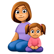 Emoji 👩🏽‍👧🏽 Famiglia - Donna, Bambina: Carnagione Olivastra su Facebook 4.0.