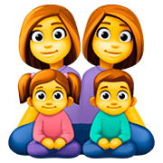 👩‍👩‍👧‍👦 Emoji Familia: Mujer, Mujer, Niña, Niño en Facebook 4.0.