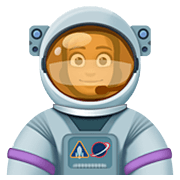 👩🏾‍🚀 Emoji Astronauta Mujer: Tono De Piel Oscuro Medio en Facebook 4.0.