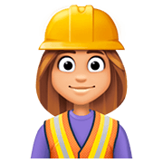 👷🏼‍♀️ Emoji Bauarbeiterin: mittelhelle Hautfarbe Facebook 4.0.