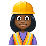 👷🏿‍♀️ Emoji Bauarbeiterin: dunkle Hautfarbe Facebook 4.0.