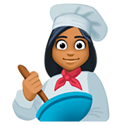 👩🏾‍🍳 Emoji Cocinera: Tono De Piel Oscuro Medio en Facebook 4.0.