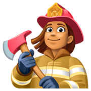 Emoji 👩🏽‍🚒 Pompiere Donna: Carnagione Olivastra su Facebook 4.0.