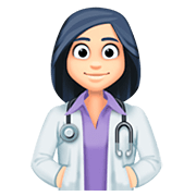 👩🏻‍⚕️ Emoji Profesional Sanitario Mujer: Tono De Piel Claro en Facebook 4.0.