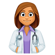 👩🏽‍⚕️ Emoji Profesional Sanitario Mujer: Tono De Piel Medio en Facebook 4.0.