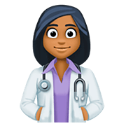 👩🏾‍⚕️ Emoji Profesional Sanitario Mujer: Tono De Piel Oscuro Medio en Facebook 4.0.