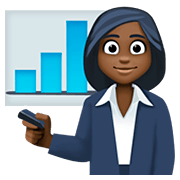 👩🏿‍💼 Emoji Oficinista Mujer: Tono De Piel Oscuro en Facebook 4.0.