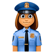 👮🏽‍♀️ Emoji Polizistin: mittlere Hautfarbe Facebook 4.0.