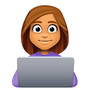 👩🏽‍💻 Emoji Tecnóloga: Tono De Piel Medio en Facebook 4.0.