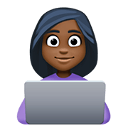 👩🏿‍💻 Emoji IT-Expertin: dunkle Hautfarbe Facebook 4.0.
