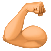 💪🏽 Emoji Bíceps: Pele Morena na Facebook 4.0.