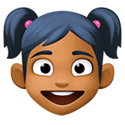 👧🏾 Emoji Mädchen: mitteldunkle Hautfarbe Facebook 4.0.