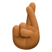 🤞🏾 Emoji Hand mit gekreuzten Fingern: mitteldunkle Hautfarbe Facebook 4.0.