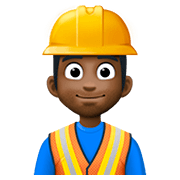 👷🏿‍♂️ Emoji Bauarbeiter: dunkle Hautfarbe Facebook 4.0.
