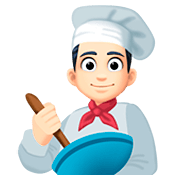 Emoji 👨🏻‍🍳 Cuoco: Carnagione Chiara su Facebook 4.0.