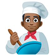 Emoji 👨🏿‍🍳 Cuoco: Carnagione Scura su Facebook 4.0.